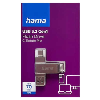 Hama C-Rotate Pro – USB-Stick mit USB-C und USB-A (verschiedene Kapazitäten)